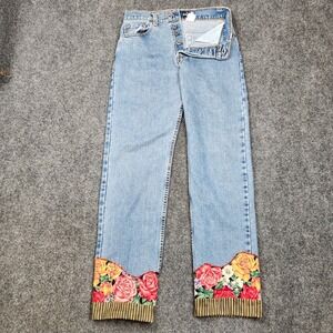 Vintage Levis Silvertab Jeans Womens 7 Guys Fit Button Fly 1996 90s Skater Raver